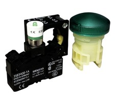 Siemens 3SB3240-6BA40 22mm Green LED Indicator Light Complete Unit – Industrial