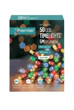 Image of 50 Multi Colour LED Christmas Lights Premier Multi Action Battery Operated Timer