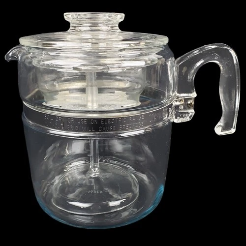 Vintage Pyrex 9 Cup Model 7759 Clear Glass Coffee Pot Percolator Complete USA