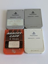 Sony PlayStation 1 PS1 Authentic Memory Card Lot Of 4 Tested PSOne OEM