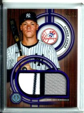 Aaron Judge 2025 Topps Tribute Dual Relics Purple # d 46/50 # DRAJ Yankees