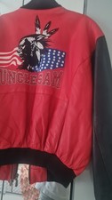 Lederjacke UNCLE SAM rot/schwarz