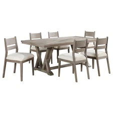 Cornelia 7-piece Rectangular Dining Table Set Coastal Grey