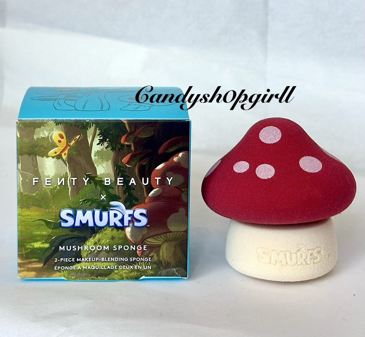 NEW Fenty Beauty x Smurfs 2-Piece Mushroom Makeup Blending Sponge