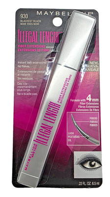 NEW Maybelline Illegal Length Fiber Extensions Mascara 930 Blackest Black
