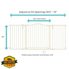 Toddleroo by North States Safety Gate 38-72" W Taupe Metal Warm White