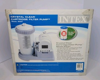 Intex 2500 GPH Krystal Clear GCFI Pool Filter Pump With Timer 633t #56633E New