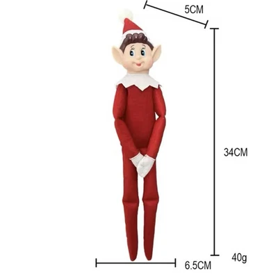 Elfo Natalizio Aiutante di Babbo Natale Pupazzo Natalizio Peluche Natale Rosso