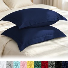 2 Pieces Ultra Soft Egyptian Cotton Pillow Shams, 500 Thread Count, S/Q/K/Euro