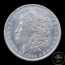 1884-O AU Morgan Dollar 90% Silver Gorgeous Bright Beauty Combo Shipping
