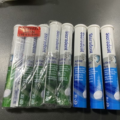 Steradent Active Plus Zahnersatzreinigungstabletten - 30 x 8 Tuben