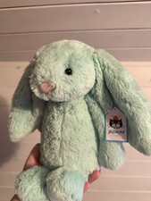 Jellycat Medium Bashful Mint Bunny Plush Rabbit With Tags