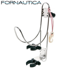 PORTA SALVAGENTE IN ACCIAIO INOX CON SUPPORTO BOETTA LUMINOSA PER BARCA GOMMONE