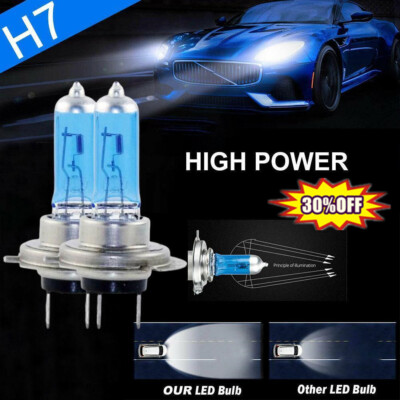 NEW H7 Xenon Headlight Bulbs Super White 6000k Lamp Light Hid Lights Effect DE 