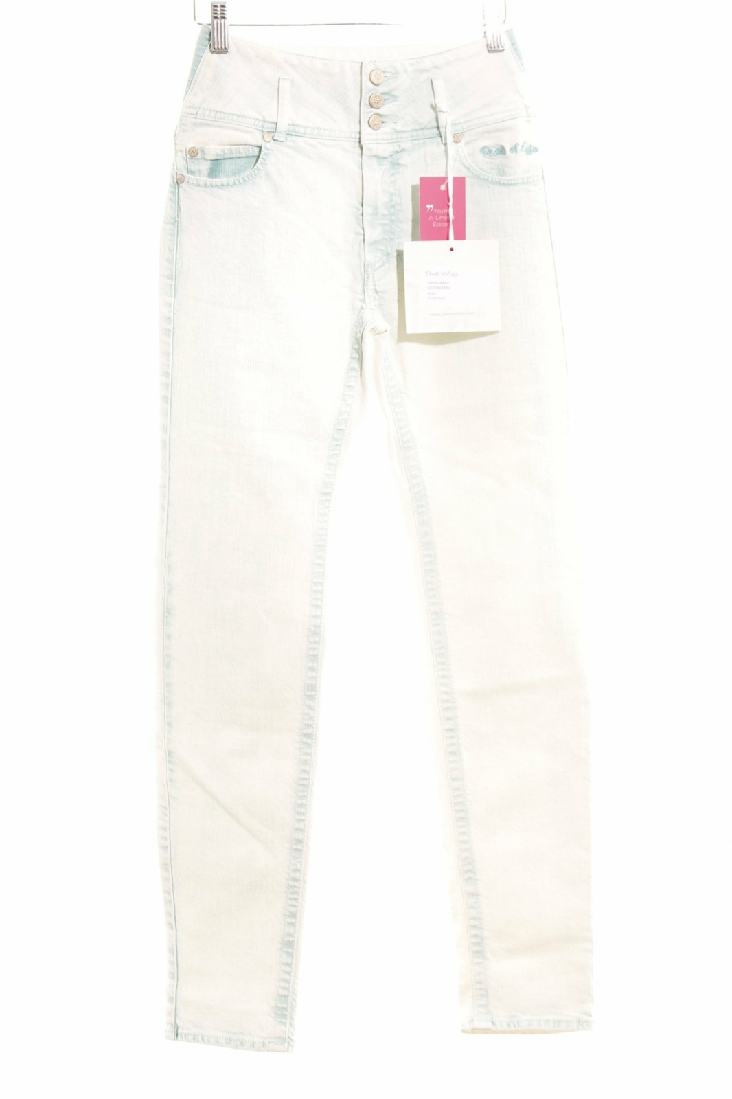 JEANS Slim CREMA-Turchese stravagante stile da donna tg. de 36 JEANS Slim CREMA-Turchese stravagante stile da donna tg. de 36