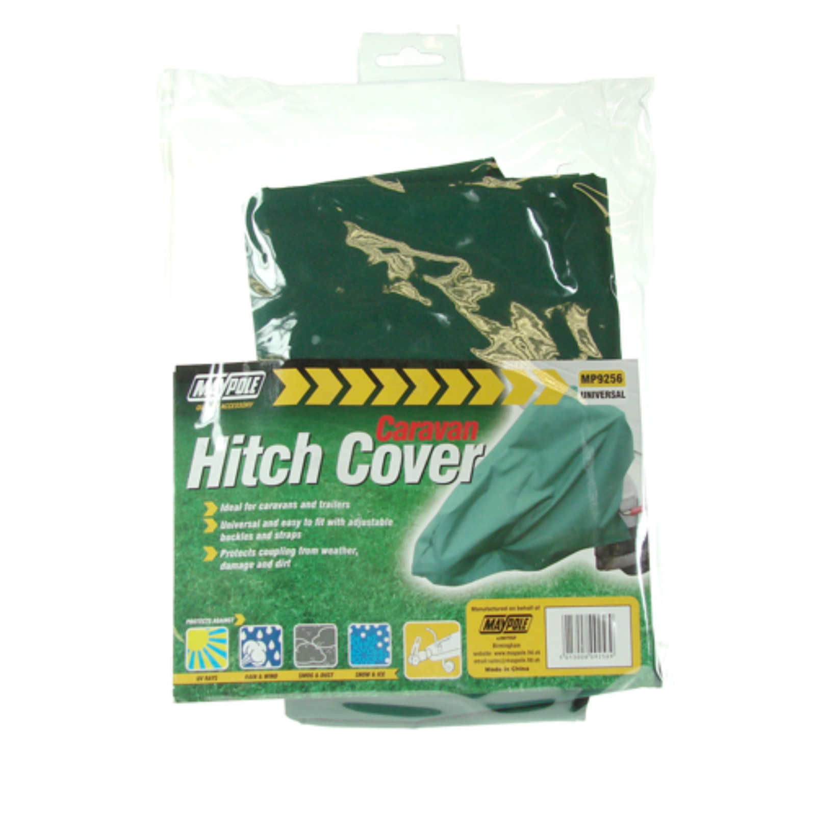 Maypole Hitch Cover Universal Caravan Trailer Tow Ball Coupling Lock - Green