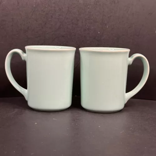 Set of 2 Vintage Corning Ware Aqua Turquoise Seafoam Green Coffee Cups Mugs