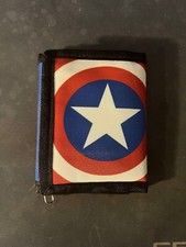 Cartera triple escudo Capitán América Marvel nueva sin etiquetas