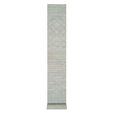 2'6" x 25'10" Ivory Modern Design Natural Wool Hand Knotted XL Runner Rug R65159