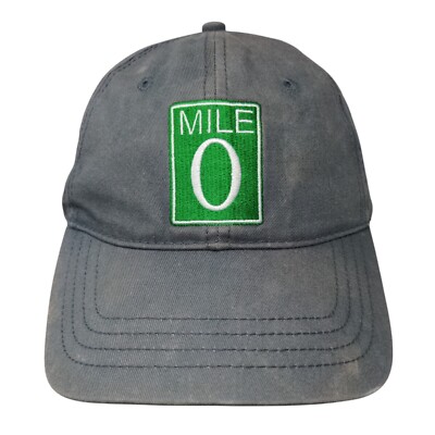 Mile 0 Key West Strapback Hat Blue One Size Embroidered 6 Panel