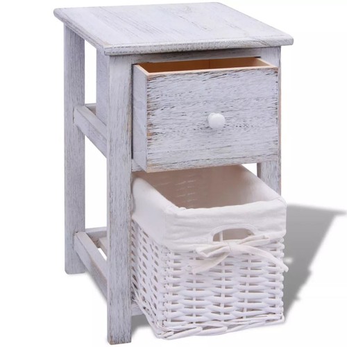 Shabby Chic Nachttische Schränkchen 2 Stck Holz Weiß R4Z3 - Bild 7 von 8