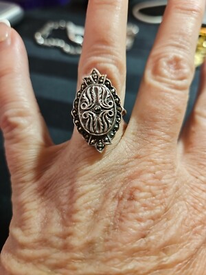Marcasite × silver925 vintage Ring Antique Victorian Sterling Silver 925 Marcasite Ring Sz 6 | eBay