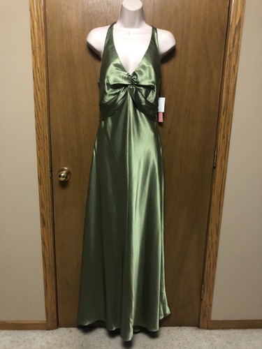 PETITE Celery Green LONG Formal DRESS 