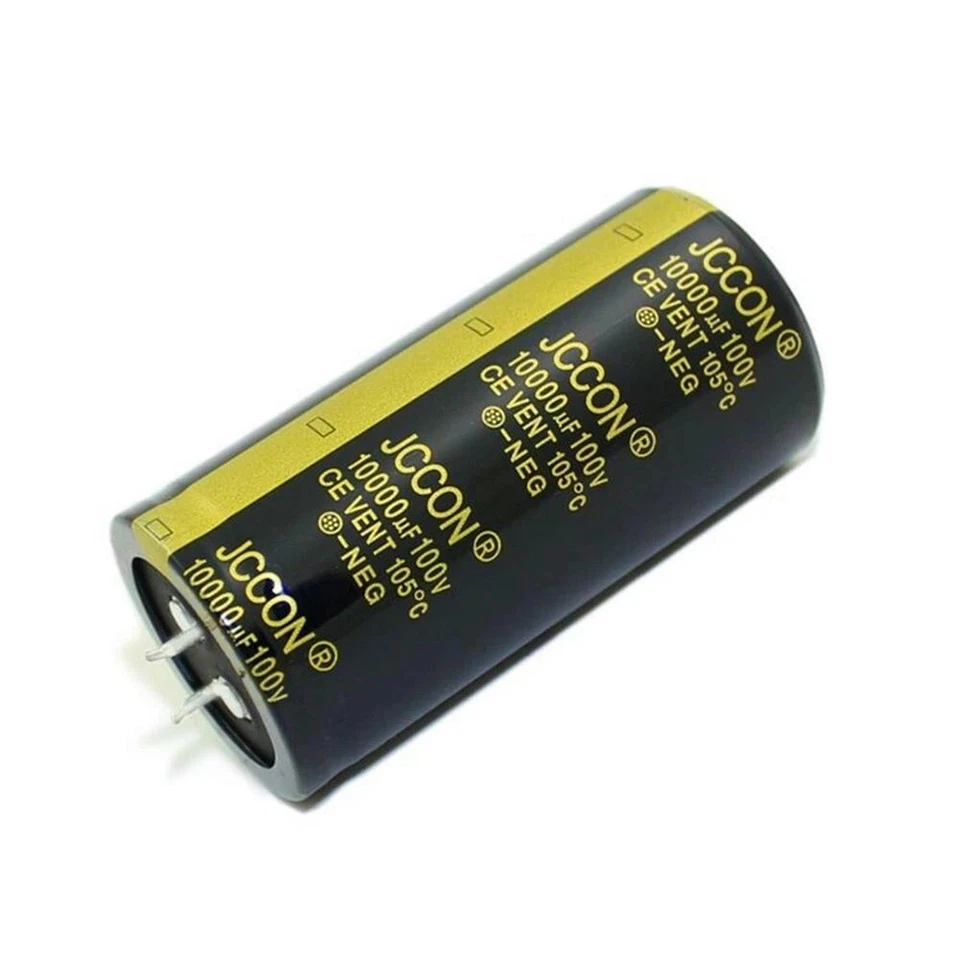 2pcs JCCON 100v/1uf Black Gold Audio Amplifier Filter Capacitor 35x70mm - Image 2 of 4