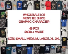 Wholesale Bulk Clothing Lot Mens Adult Tee Shirts ALL Brand New Mixed box Resale
