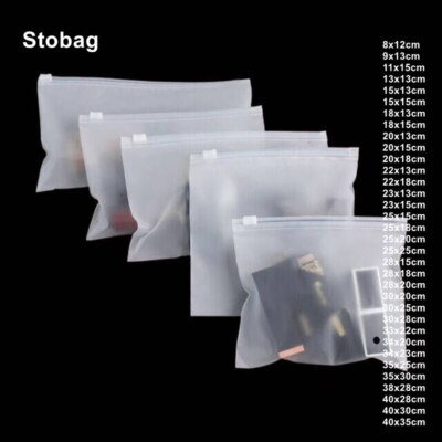 50pcs Transparent Frosted Clothes Packaging Zipper Bags Plastic Sealed Storage
