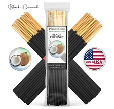 BLACK COCONUT Incense Sticks 7" Bulk Pack Wholesale Hand Dipped Lot