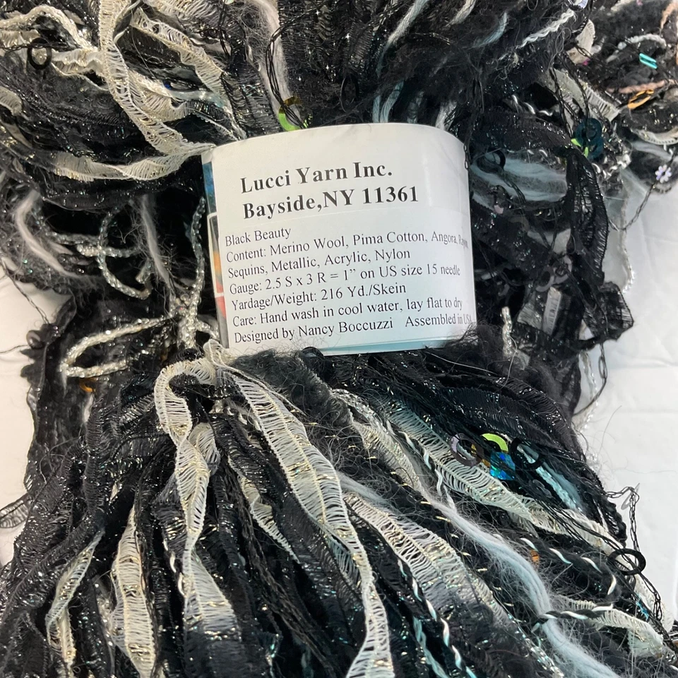 Lucci MelangeYarnOnly Unidad de 1 BlackBeauty Nancy Boccuzzi Diseños Nuevo Foto 3 de 4