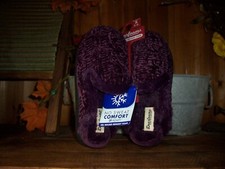 DEARFOAMS LADIES WOMENS INDOOR OUTDOOR MEMORY FOAM SLIPPERS SIZE SM 5-6 PURPLE