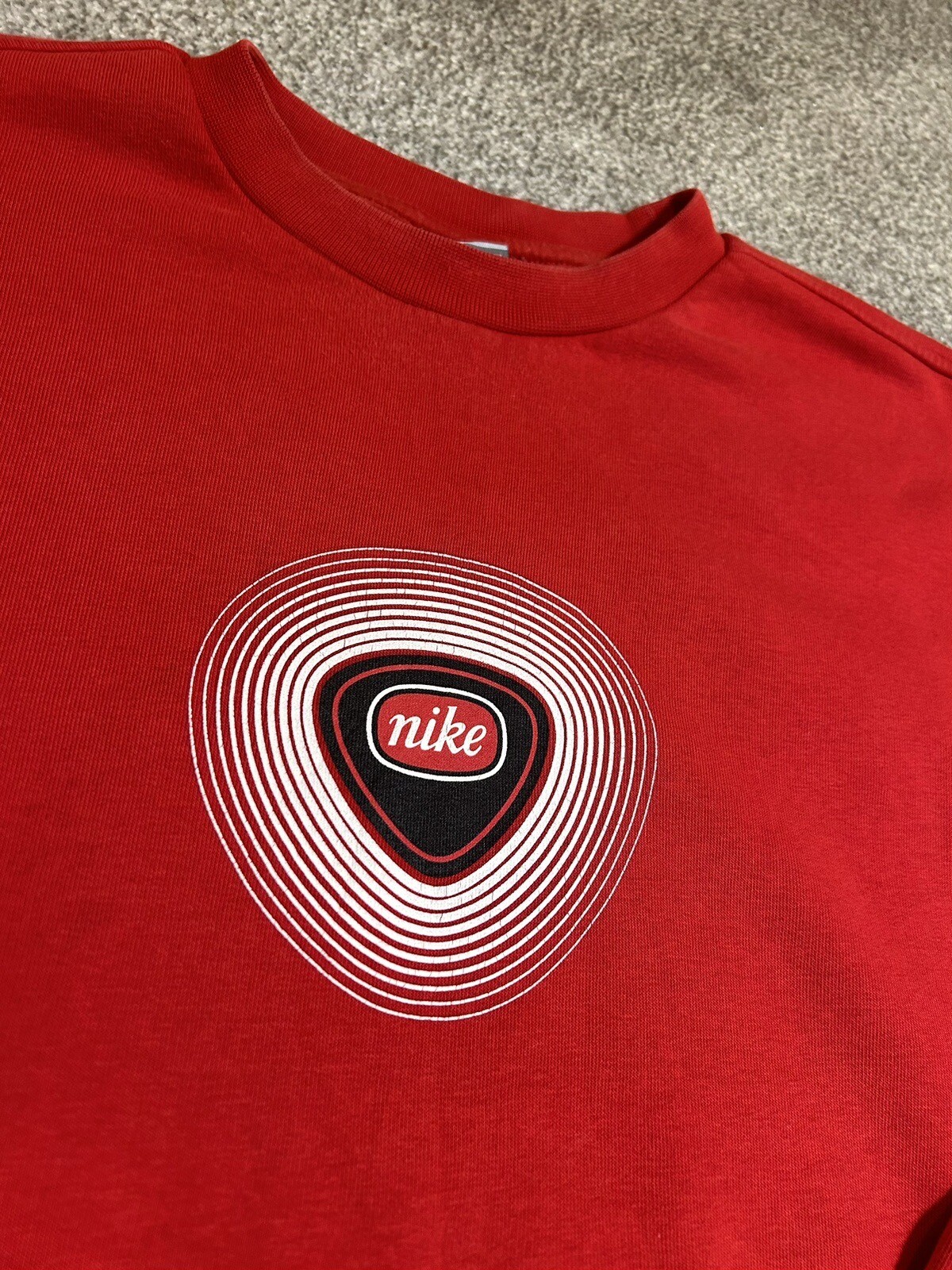 Vintage Nike Sweater Spell Out Red Graphic Jumper Size S Small Rare FICEN image 2