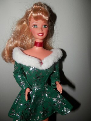 christmas barbie green dress