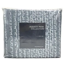 Hudson Park Faded Geo KING Duvet Cover SLATE $470