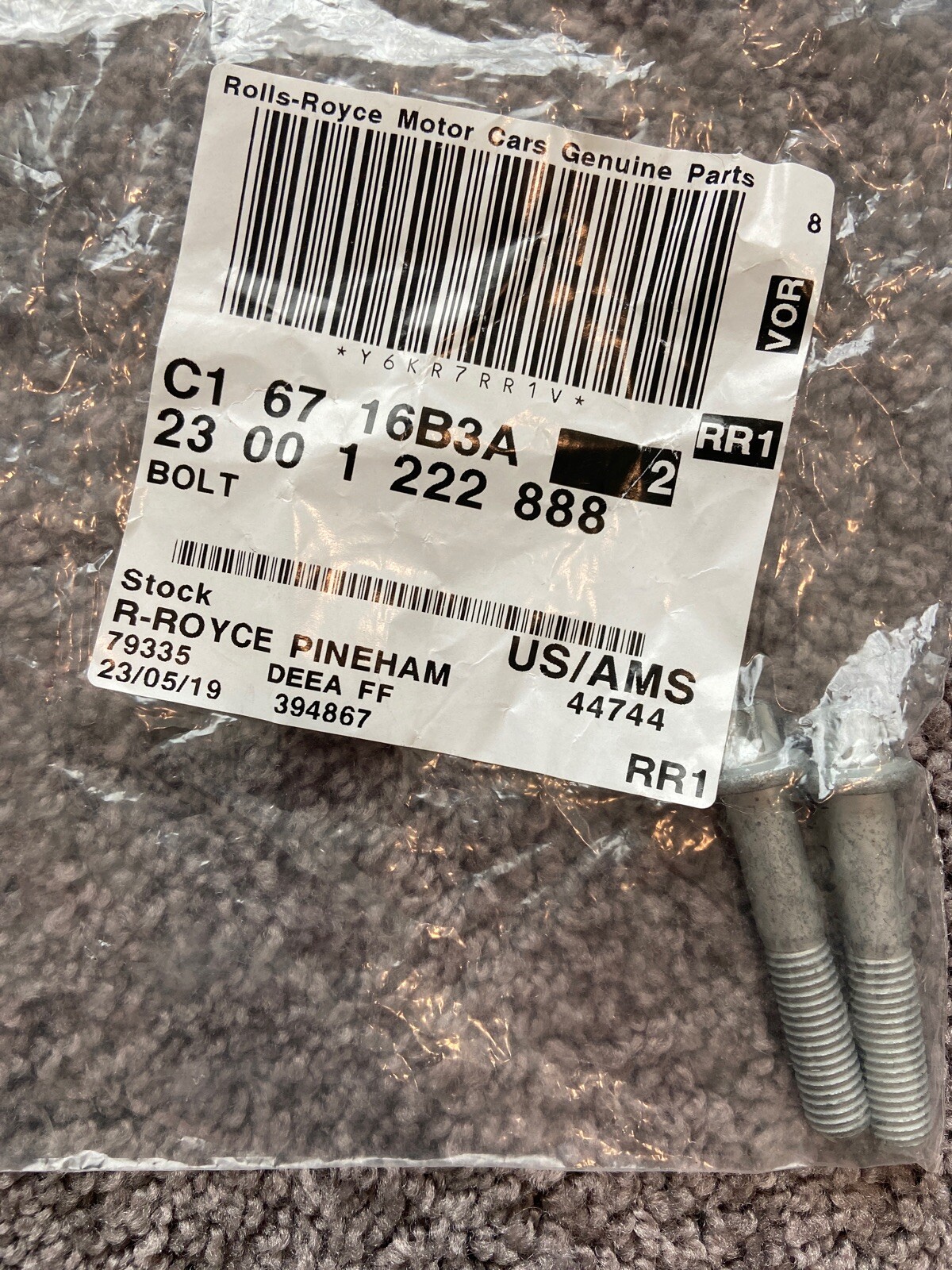 Rolls Royce Bolt Nut 3112677653 31126776537 07119905910 07129905411 23001222888