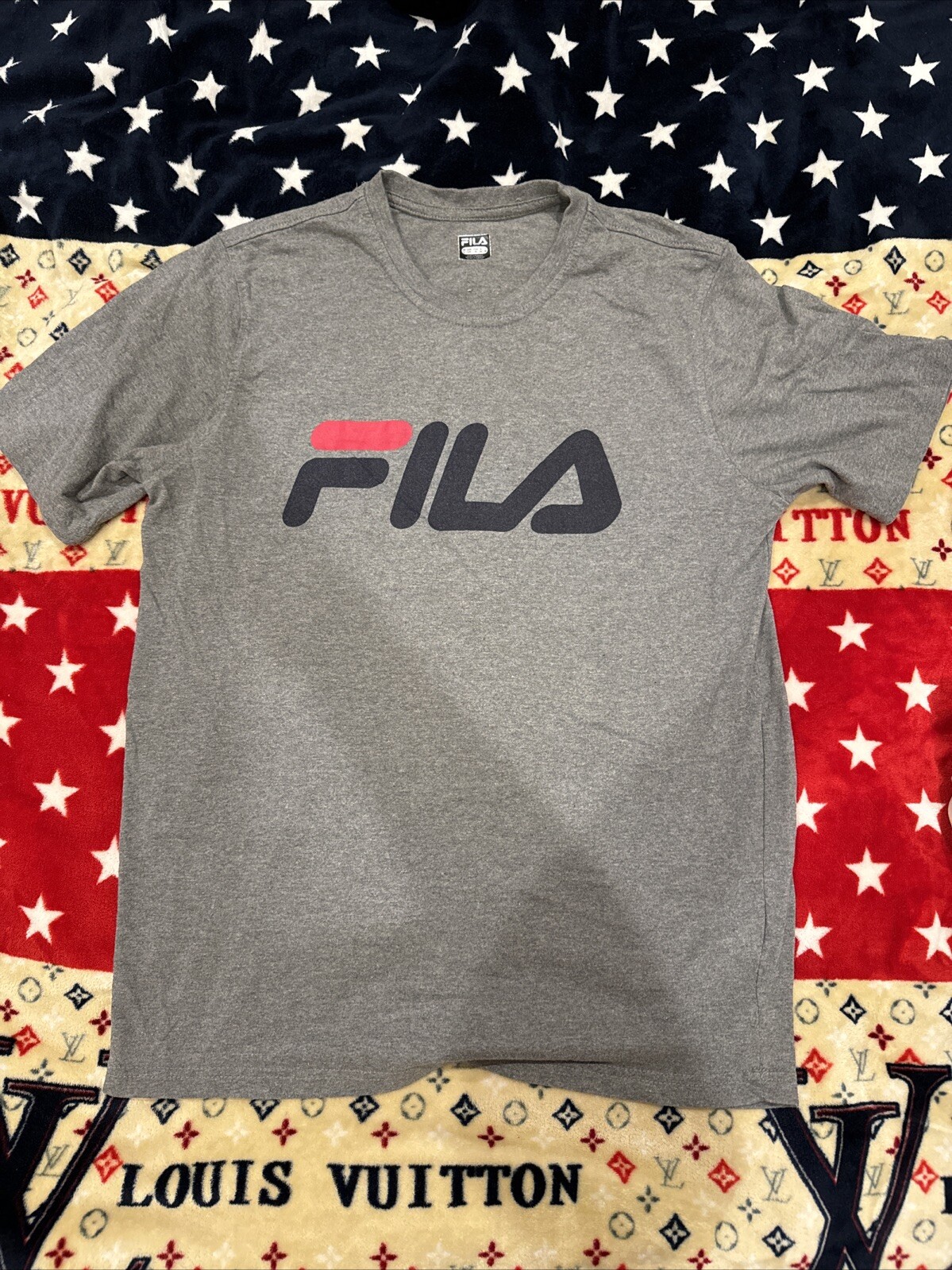 FILA T shirt uomo taglia L logo scritto streetwear