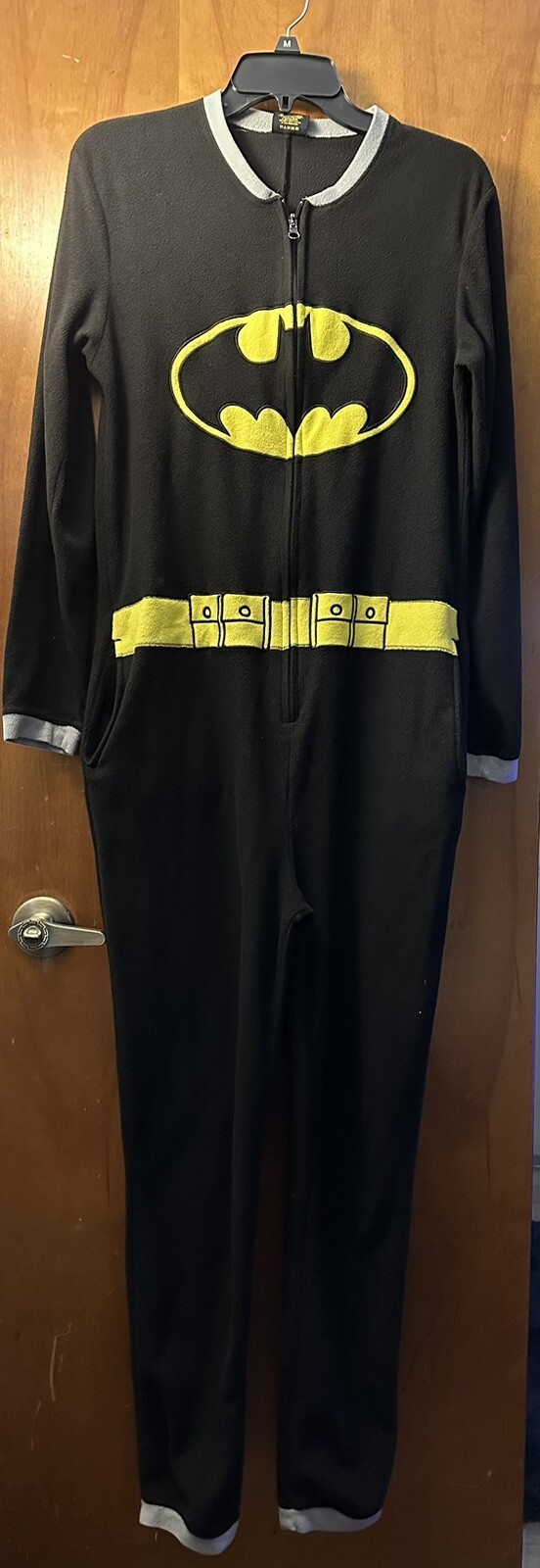 Mens Batman one piece pajama costume size small Gem
