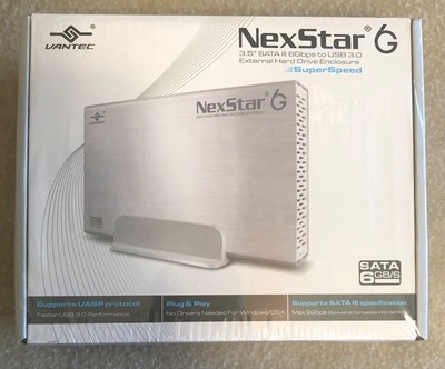 VANTEC 3.5'' SATA 6.0 GBPS TO USB 3.0 EXTERNAL HARD DRIVE ENCLOSURE SUPER SPEED