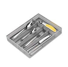 Powder Coated Mesh Flatware Organizer in Silver