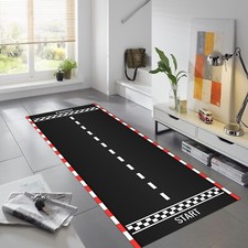 Race Track, Race Track Rug,Start Line,Finish Line,Hallway Rug,Long Racetrack Rug