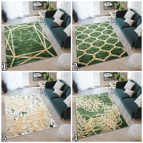 Small Large Modern Rug Geometric Green Living Room Rugs Floral Tapiso