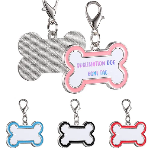 20pcs Sublimation Blank Pet Tags DIY Gift Dog Bone Tags Pet ID Personalized