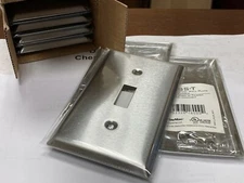 ***Box of 10***, TayMac WSS-T, Standard Stainless Steel, One Toggle Wallplates