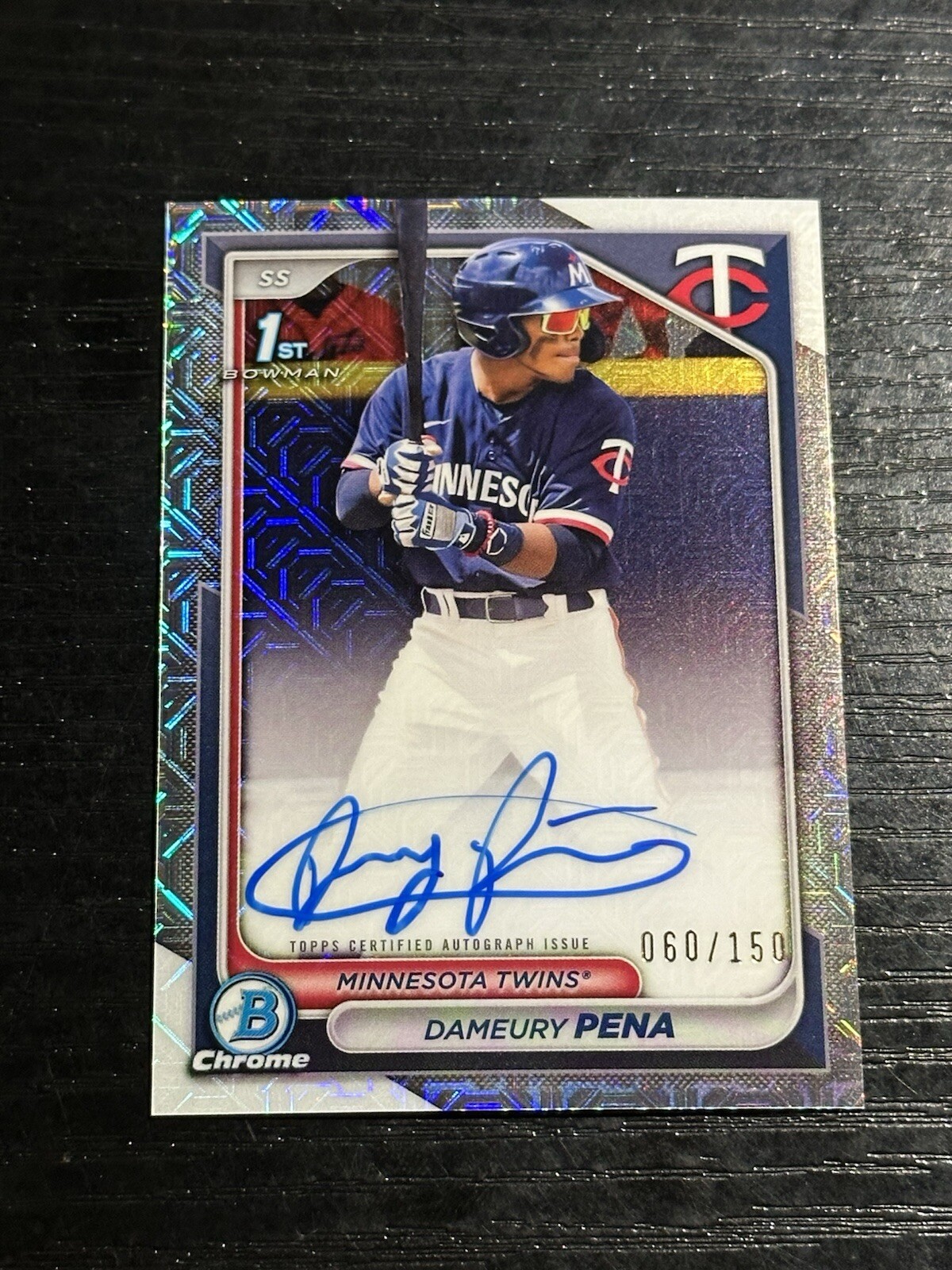 2024 Bowman Chrome 1st Dameury Pena Prospect Auto HTA Choice Refractor /150