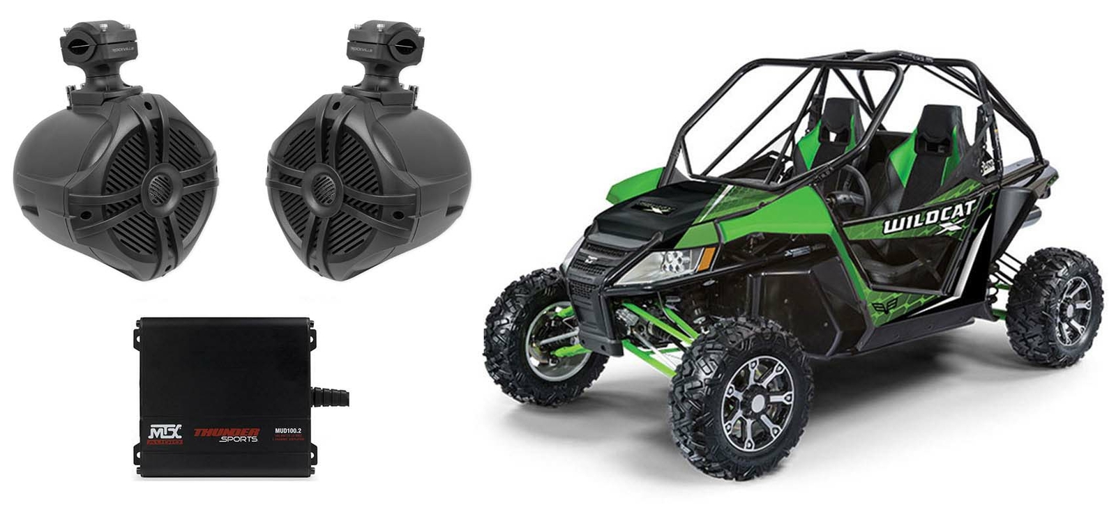 2 Колонки Rollbar Roll Cage Tower 65 Мм 2-канальный усилитель MTX для Arctic Wildcat