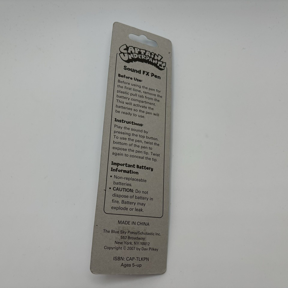 *SEALED* Captain Underpants Sound FX Pen 2007 Dav Pilkey Brand New RARE eBay