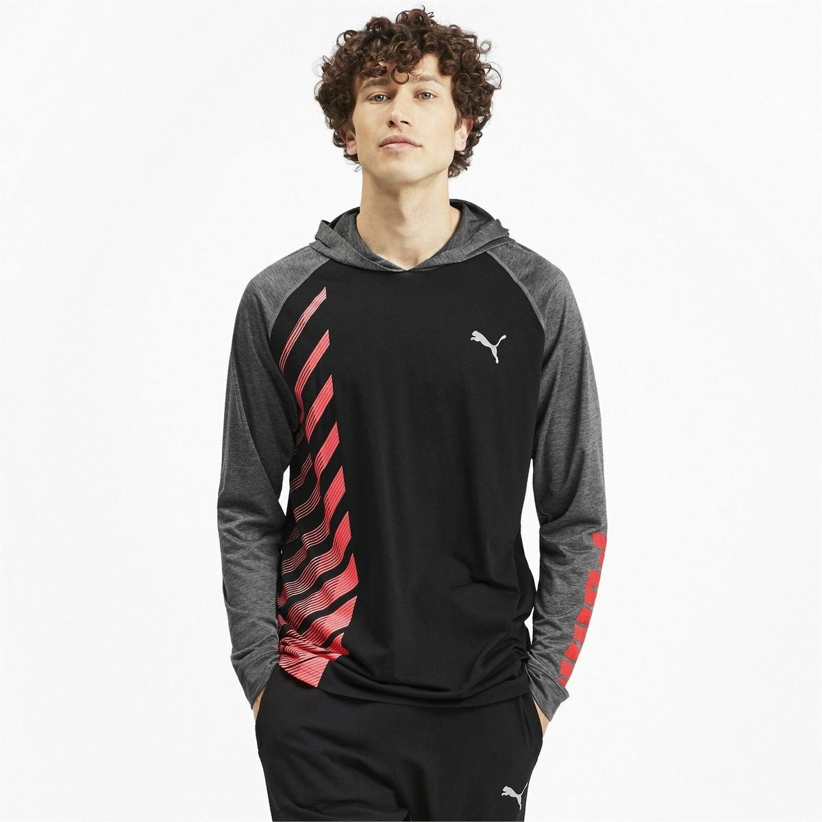518354 03 Mens Puma Collective Long Sleeve Hooded Tee