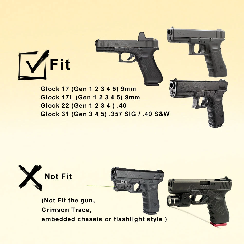 Thigh Drop leg Holster Fit Glock 17 17L 22 31 Gen4 gen5 G17 G22 G31 9mm 40 Case - Image 2 of 4